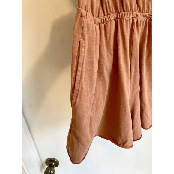 Aerie Ruched Romper Tie Shoulder Knit Jersey Women’s Size XS Boho Festival Rust - Picture 9 of 12